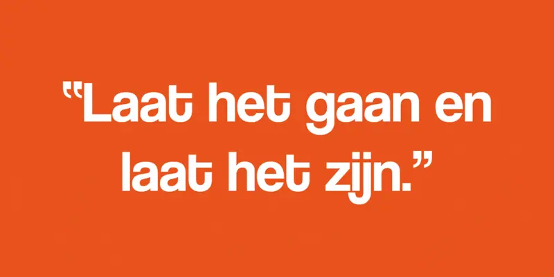 laat het gaan en laat het zijn
